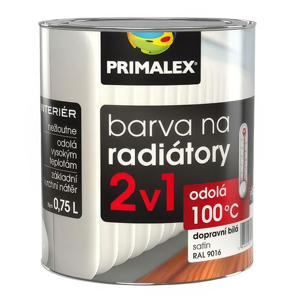 Farba Primalex na radiátor 2v1 Biela satin 0,75l