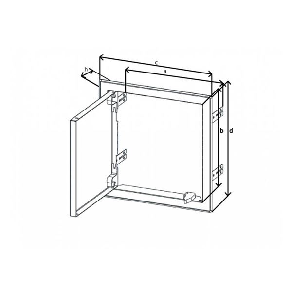 Revízne dvierka Haco 300x300 kovové s tlačným zámkom