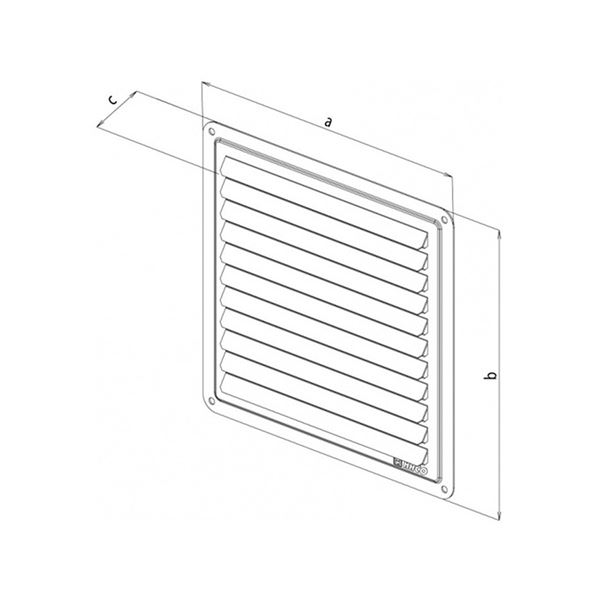 Vetracia mriežka so sieťovinou Haco - krytka, 100x100 K, hnedá