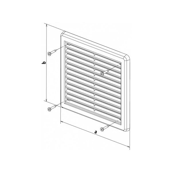 Vetracia mriežka Haco, krytka 175x250 Biela